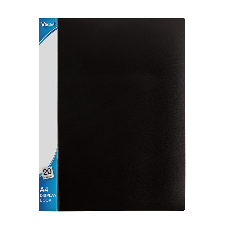 Rigid A3 Display Books Presentation Folder, 20 Pockets, Black,Display Books