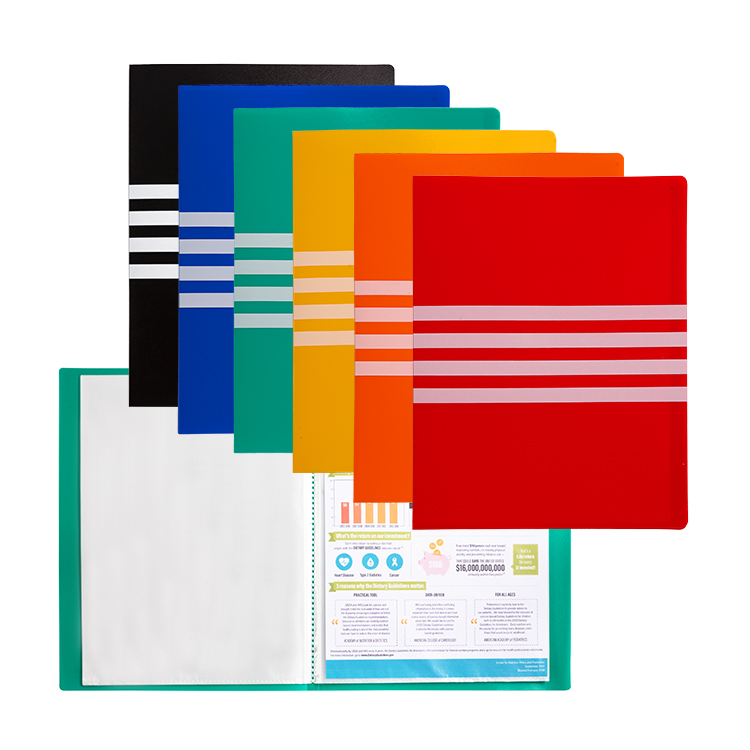 Clear Book with Printed Stripes, PP A4, 10100 pockets,Display Books