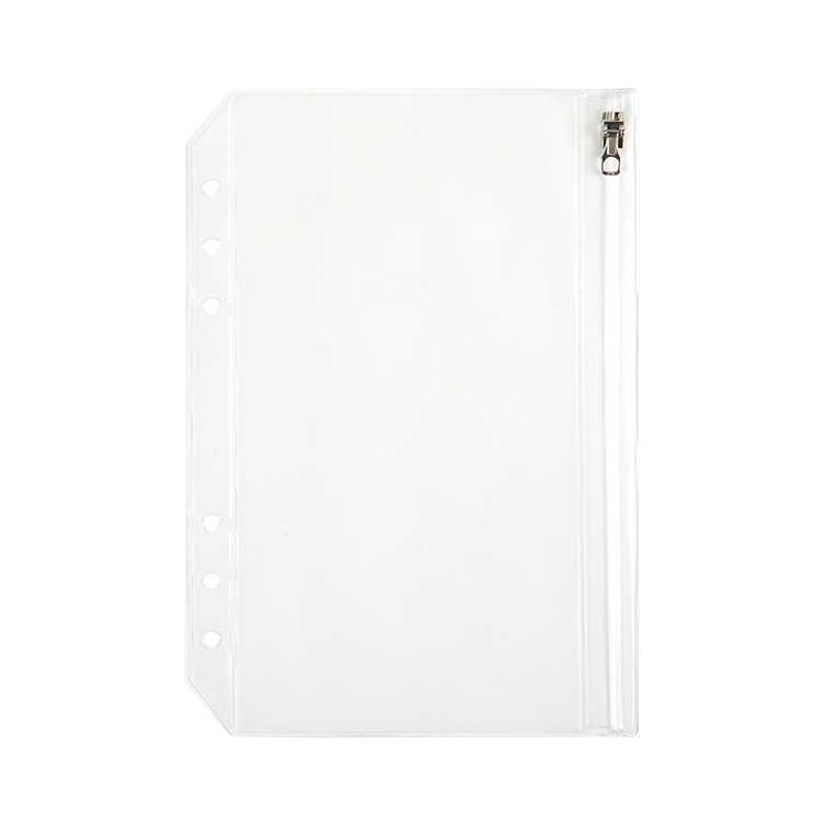 Binder Pockets with Metal Zipper, 6 Holes, A5, A6 Size,Binder Pockets
