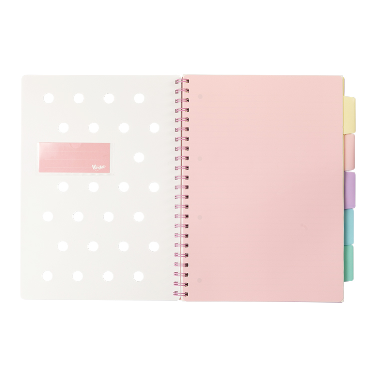 SPIRAL NOTEBOOK WITH DIVIDERS,PastelGLAM
